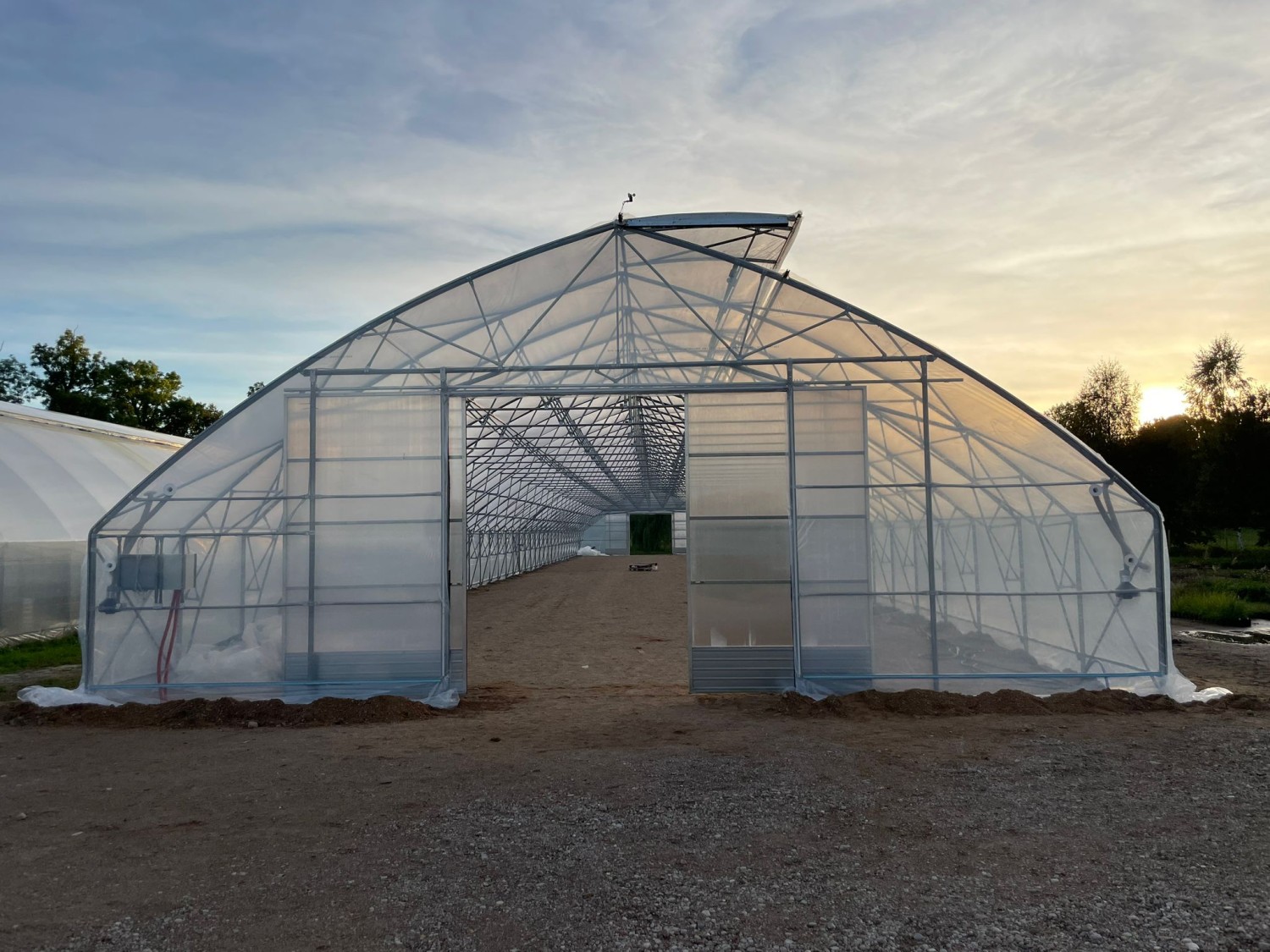 Gothic Greenhouse 12x30 meters with Pola XP31 weather station