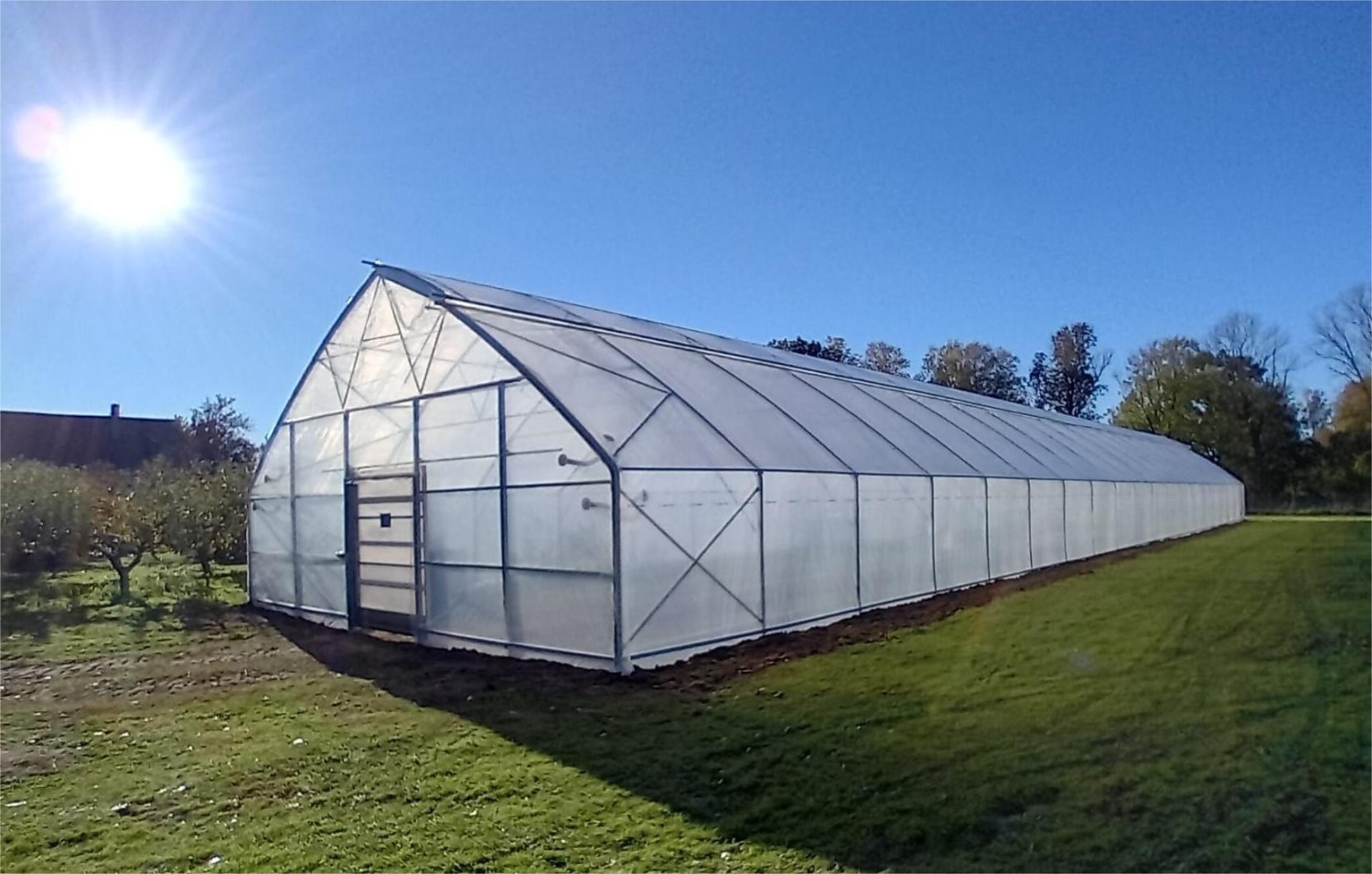 Gothic Greenhouse 12x30 meters with Pola XP31 weather station