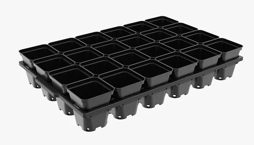 Cartridge for transporting square pods T24 front 9x9