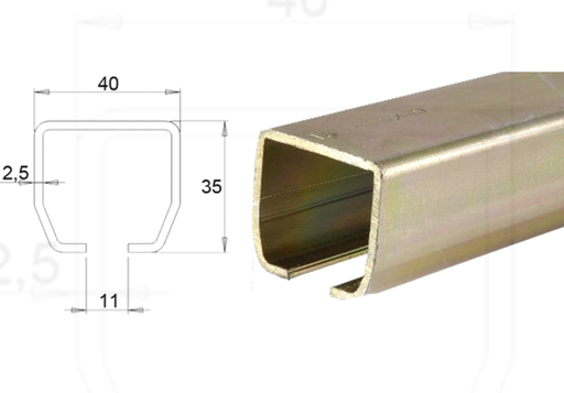 Greenhouse sliding door profile 40mm